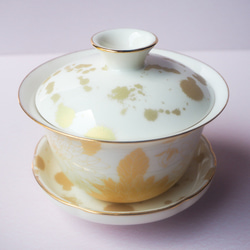 和花の蓋碗　❤中国茶器　中国茶　台湾茶　ポーセラーツ　和食器としても❤ 2枚目の画像