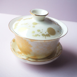 和花の蓋碗　❤中国茶器　中国茶　台湾茶　ポーセラーツ　和食器としても❤ 3枚目の画像