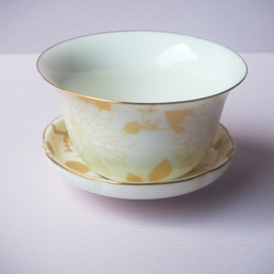 和花の蓋碗　❤中国茶器　中国茶　台湾茶　ポーセラーツ　和食器としても❤ 4枚目の画像