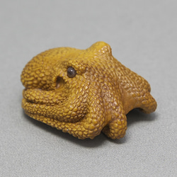 根付】丸鼠 ／ まるねずみ（御蔵島産 黄楊材 使用） 彫刻 伝吉_