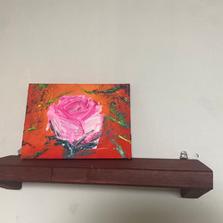 薔薇バラ　アート　油絵　絵画インテリア　ピンク薔薇　 4枚目の画像