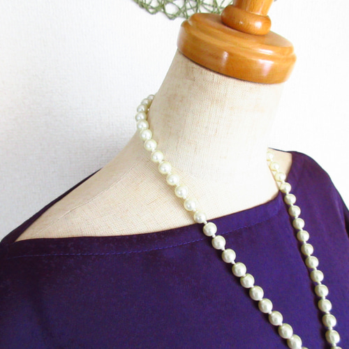 大きめサイズ】着物ドレス◎華紫◎細見え縦長シルエット&オール  