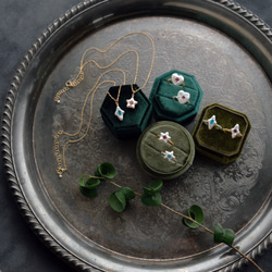 野餐：心形淡水珍珠和石榴石鋸齒戒指（一種尺寸最適合） 第20張的照片