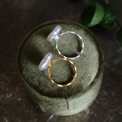 野餐：心形淡水珍珠和石榴石鋸齒戒指（一種尺寸最適合） 第12張的照片
