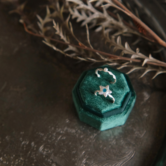 野餐：星星淡水珍珠和石榴石/磷灰石戒指（一種尺寸最適合） 第15張的照片