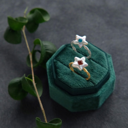 野餐：星星淡水珍珠和石榴石/磷灰石戒指（一種尺寸最適合） 第10張的照片
