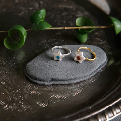 野餐：星星淡水珍珠和石榴石/磷灰石戒指（一種尺寸最適合） 第8張的照片