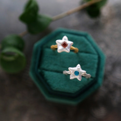 野餐：星星淡水珍珠和石榴石/磷灰石戒指（一種尺寸最適合） 第2張的照片