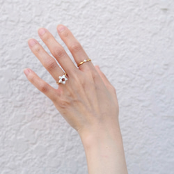 野餐：星星淡水珍珠和石榴石/磷灰石戒指（一種尺寸最適合） 第5張的照片