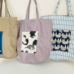 【アクア様】リバティ　バークベックブルーベル　トートバッグM リバーシブルトートバッグ☀︎猫☀︎うさぎ☀︎プチギフト
