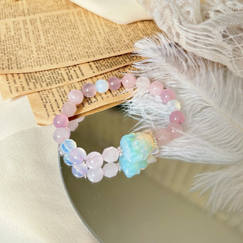 オパール 星 花 モチーフ ブレスレット オパール 星 花 モチーフ ブレスレット