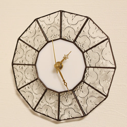 フローラガラスの掛け時計 1枚目の画像