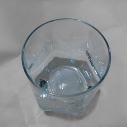 グラスリッツェン　六角グラス(水色) 薔薇 6枚目の画像