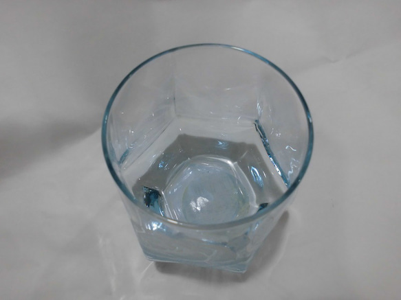 グラスリッツェン　六角グラス(水色) 薔薇 6枚目の画像