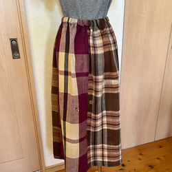 長年使い込んだ布団皮で作った　柔らかスカート　フリーサイズ 4枚目の画像