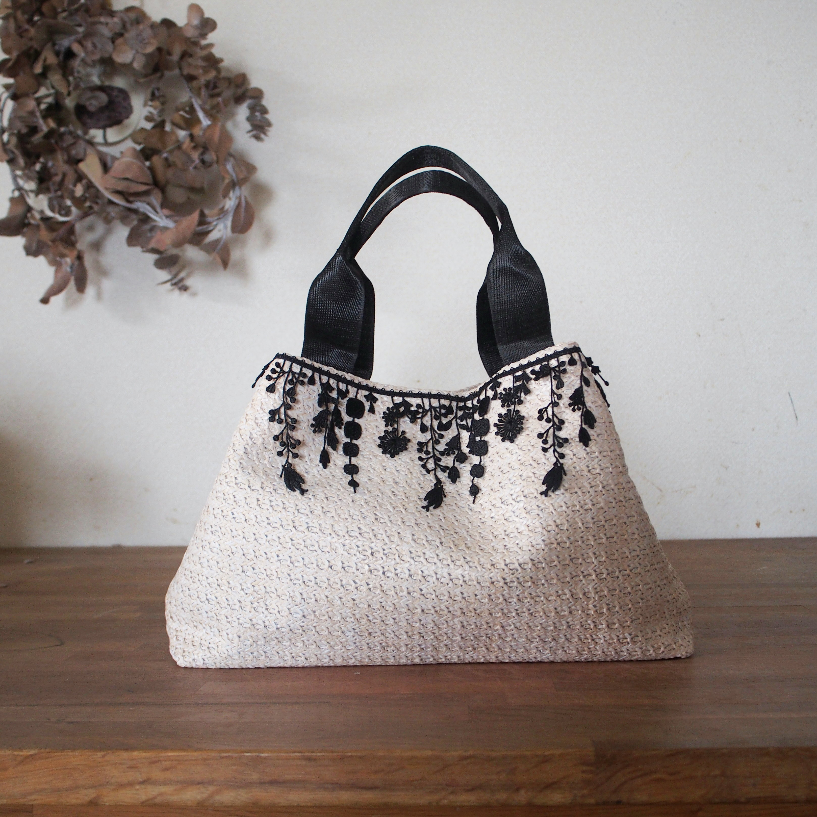 NKNIT　ンニット　リバーシブルフリンジ　トートバッグ 予約販売品NKNITンニットフリンジリバーシブルトートバッグ
