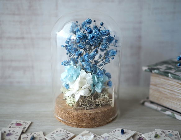誕生月の天然石  Flower dome -青いかすみ草- 6枚目の画像