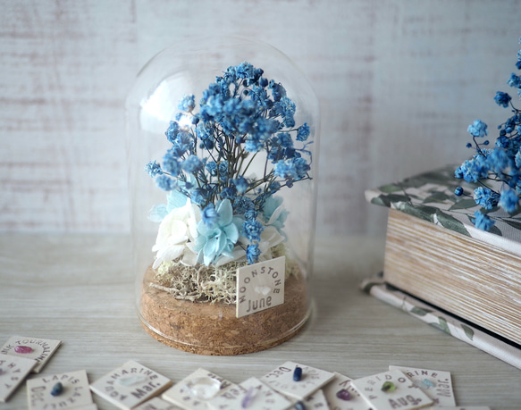 誕生月の天然石  Flower dome -青いかすみ草- 7枚目の画像