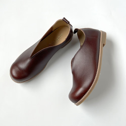 高級舒適天然手工染色純素皮革V型剪裁休閒鞋2603 第13張的照片