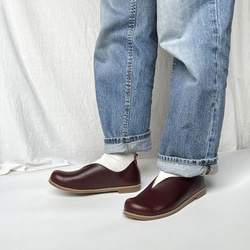高級舒適天然手工染色純素皮革V型剪裁休閒鞋2603 第8張的照片