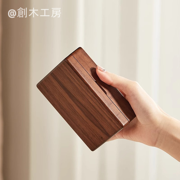 携帯用のminiアクセサリーケース 木製 ジュエリーケース 小さい 持ち運び 小物入れ コンパクト ミニサイズ 7枚目の画像