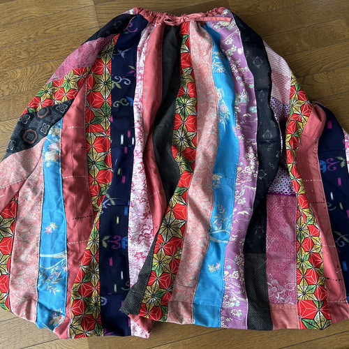 まき様依頼分〕着物リメイク＊パッチワークスカート フレアスカート  