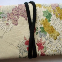 ７７３８　花柄の着物で作った和風財布・ポーチ 2枚目の画像