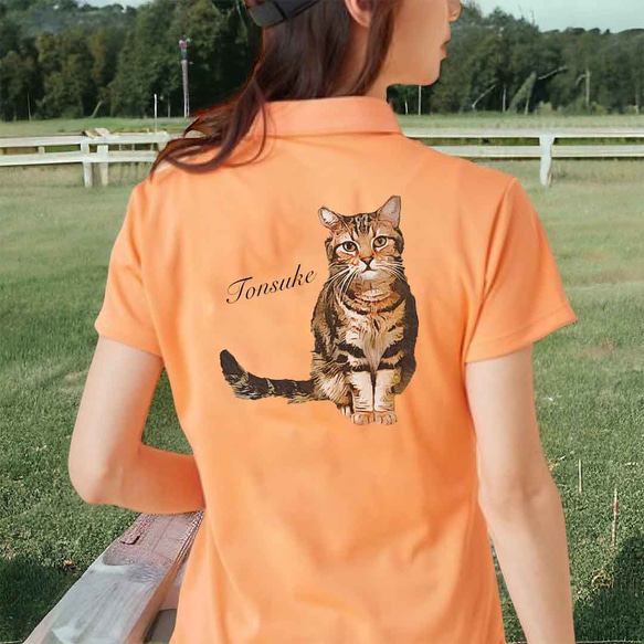 【ポロシャツ】うちの子リアルイラストで作るオリジナル ポロシャツ！愛猫家・愛犬家・うちの子好き専用アイテム！ 6枚目の画像