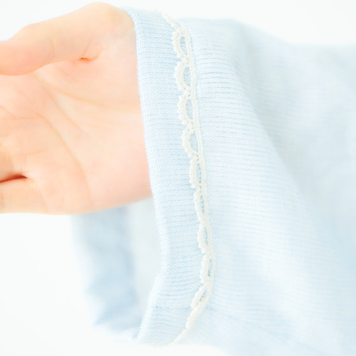 ブルー フロシュカエアリーウェア上下セット 介護服 在宅介護 入院