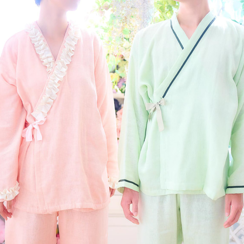 ブルー フロシュカエアリーウェア上下セット 介護服 在宅介護 入院