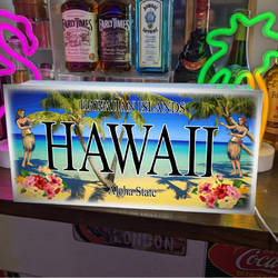 【壁掛け Lサイズ】アロハ ハワイ フラダンス ハイビスカス ヤシの木 ビーチ 海 照明 看板 置物 雑貨 ライトBOX 2枚目の画像