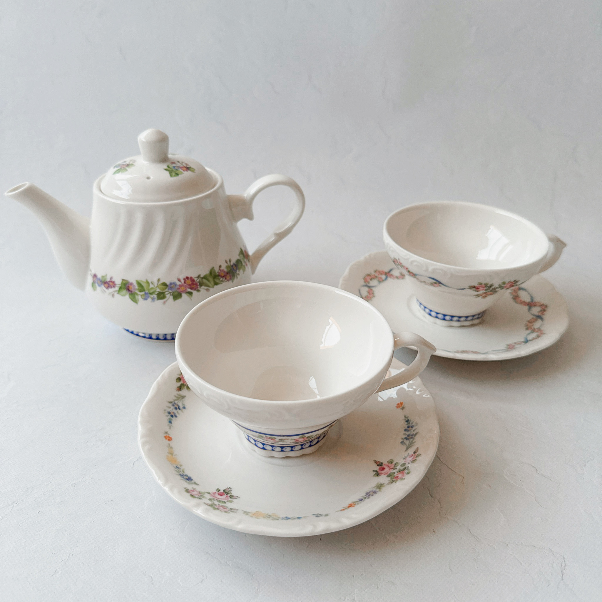 【新品/未使用】《ハンドメイド》ポーセラーツ/ティーセット