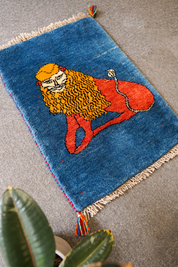 60×40cm【手織り 絨毯 ペルシャ ギャッベ】アマレ族 ギャベ 2枚目の画像
