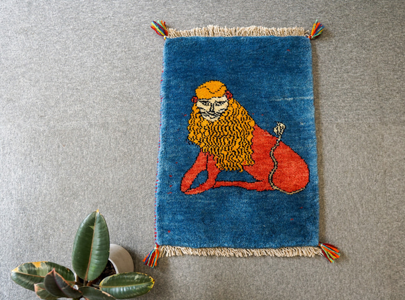 60×40cm【手織り 絨毯 ペルシャ ギャッベ】アマレ族 ギャベ 1枚目の画像