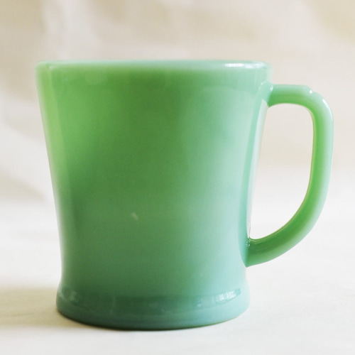Fire King Jade-ite シェービング（フラットボトム）マグ【s0034
