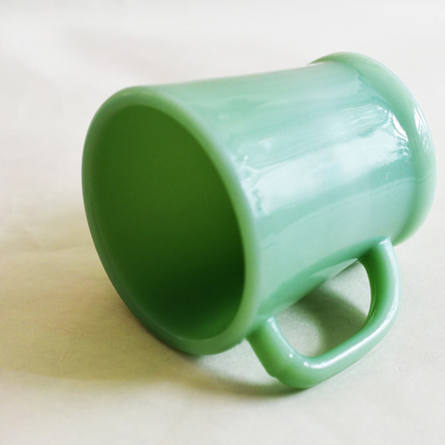 Fire King Jade-ite シェービング（フラットボトム）マグ【s0034