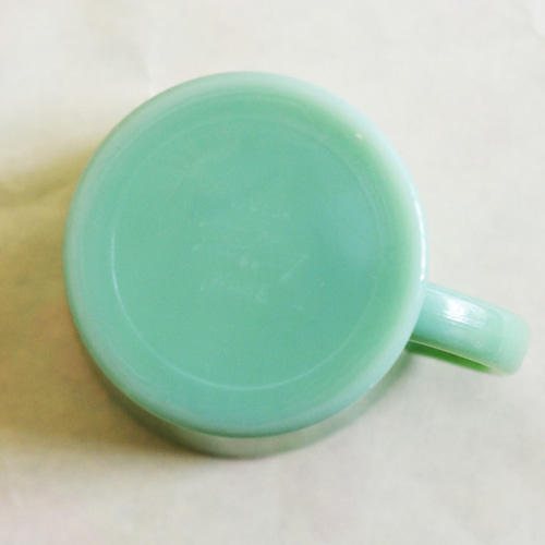 Fire King Jade-ite シェービング（フラットボトム）マグ【s0034