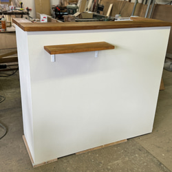 荷物棚付き！ホワイトカウンター】W1200mm レジカウンター ネイル