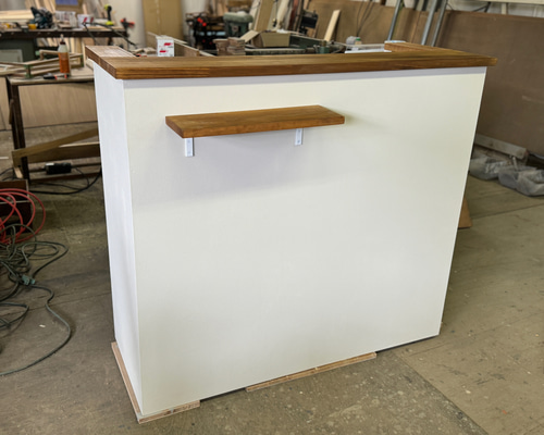 荷物棚付き！ホワイトカウンター】W1200mm レジカウンター ネイル