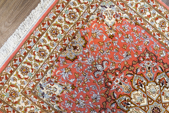 130×83cm【ペルシャ手織り絨毯 イスファハン産 　証明書付 】 11枚目の画像