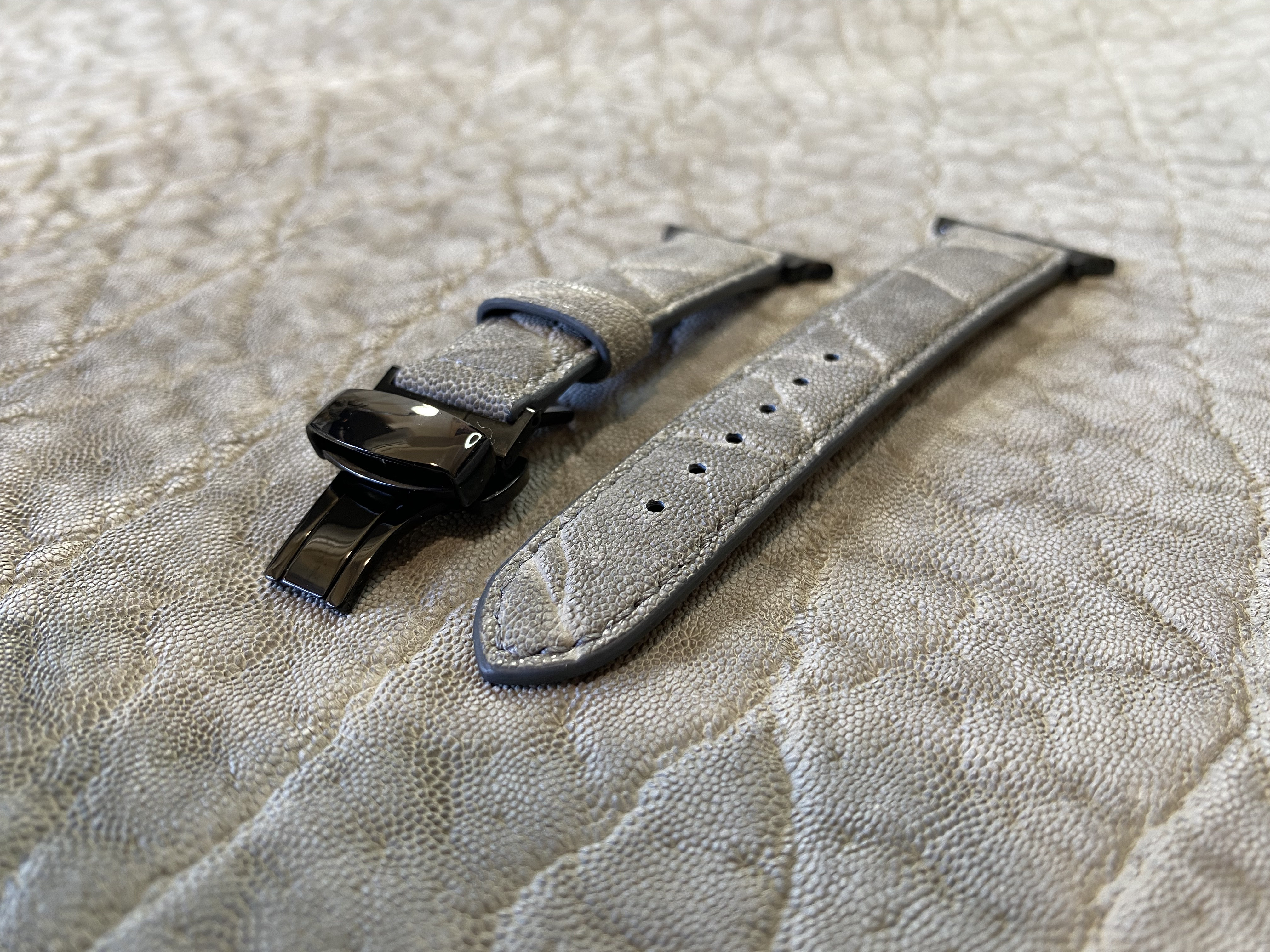 アップルウォッチベルト / エレファント・グレー・手縫い（For 38/40/41mm）時計バンド