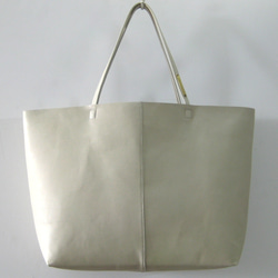 OTONA eco-bag XLサイズ グレージュ　本革製トートバッグ 2枚目の画像