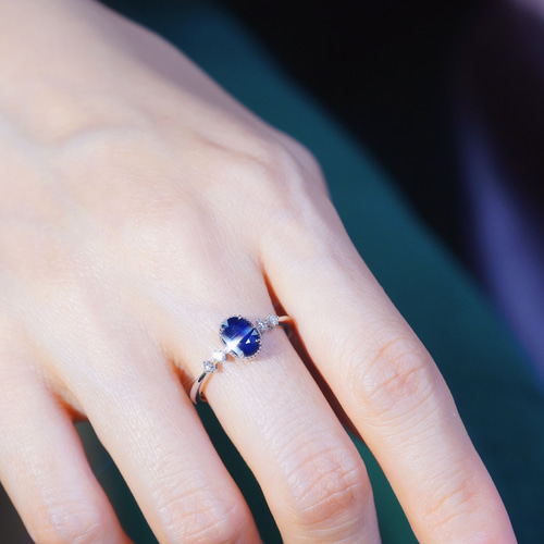 サファイヤ　ダイヤ　K18 指輪 リング K18YG サファイヤ リング 0.33CT