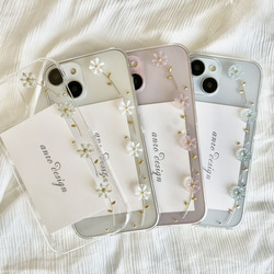 花柄 iPhone 17 ケース クリア フラワー スマホショルダー 花 17Pro Air 16 16e 15 9枚目の画像
