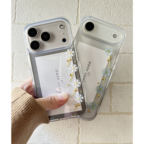 iPhone 11 Pro Max 用ケース フラワー クリア 花柄 花柄 iPhone 17 ケース クリア フラワー スマホショルダー 花