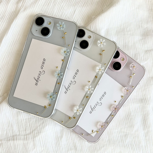 花柄 iPhoneケース クリア フラワー スマホショルダー iPhone16