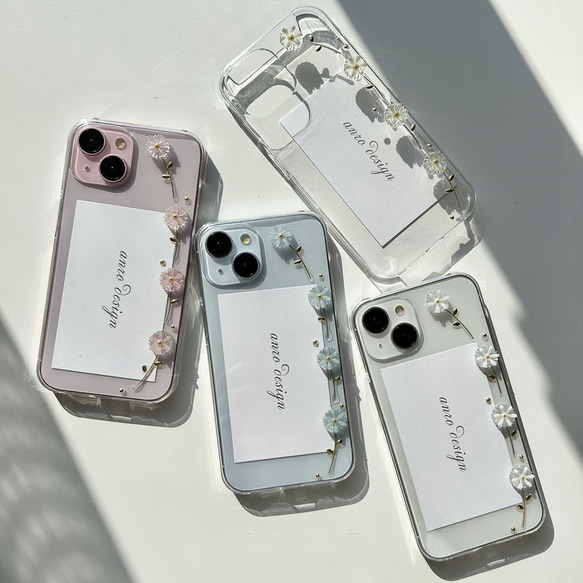 花柄 iPhone 17 ケース クリア フラワー スマホショルダー 花 17Pro Air 16 16e 15 10枚目の画像
