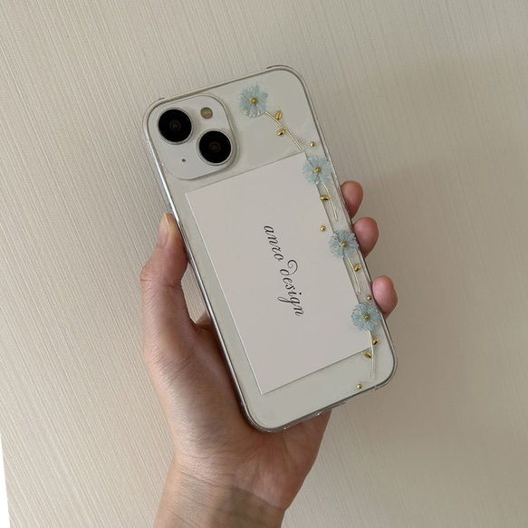 花柄 iPhone 17 ケース クリア フラワー スマホショルダー 花 17Pro Air 16 16e 15 15枚目の画像