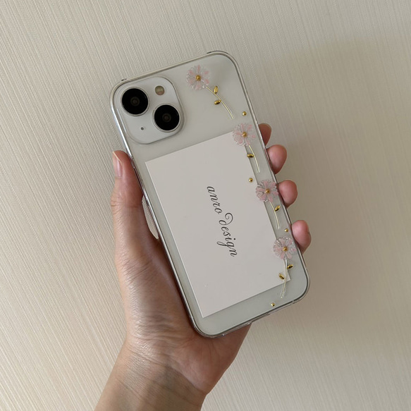 花柄 iPhone 17 ケース クリア フラワー スマホショルダー 花 17Pro Air 16 16e 15 14枚目の画像