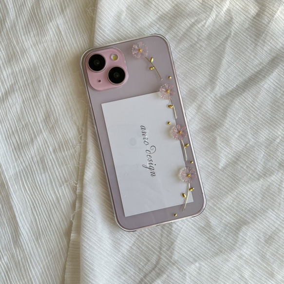 花柄 iPhone 17 ケース クリア フラワー スマホショルダー 花 17Pro Air 16 16e 15 18枚目の画像